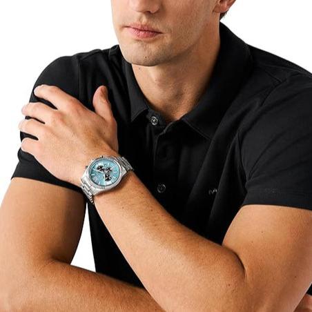 Michael Kors Lexington Chronograph Blue Dial Silver Steel Strap Watch for Men - MK9165 Buy Now By Michael Kors