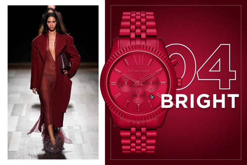Michael Kors Lexington Chronograph Red Dial Red Steel Strap Watch For Men - MK8814 Buy Now By Michael Kors