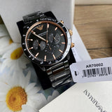 Emporio Armani Mario Ceramic Chronograph Black Dial Black Steel Strap Watch For Men - AR70002 Buy Now By Emporio Armani
