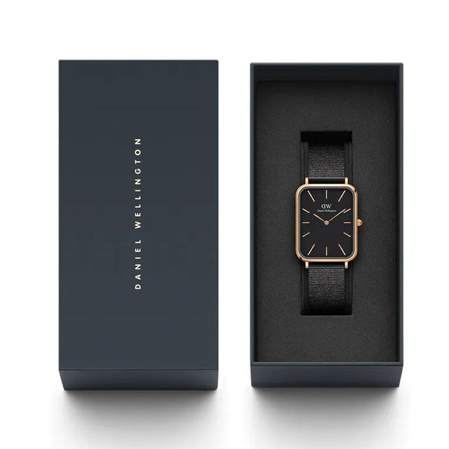 Daniel Wellington Quadro Pressed Ashfield Black Dial Black Mesh Strap Watch for Women - DW00100467 Buy Now By Daniel Wellington