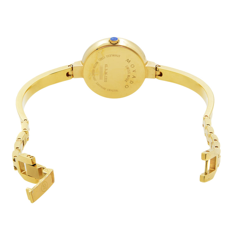 Movado Bela Black Dial Gold Steel Strap Watch For Women - 0606999 Buy Now By Movado