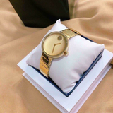 Shop Movado Edge Gold Dial Gold Steel Strap Watch for Women - 3680014 in USA