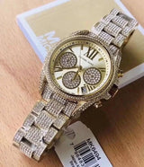 Michael Kors Mini Bradshaw Crystals Gold Dial Gold Steel Strap Watch For Women - MK6494 Buy Now By Michael Kors