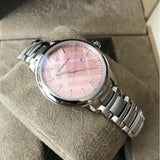 Shop Burberry The Classic Pink Dial Silver Steel Strap Watch for Women - BU10111 in USA