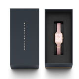 Daniel Wellington Quadro Pressed Mother of Pearl Pink Dial Pink Nylon Strap Watch For Women - DW00100509