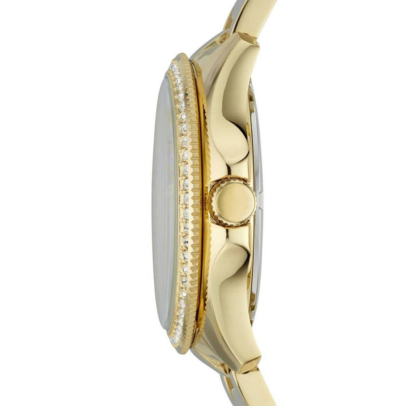 Fossil Cecile Chronograph Gold Dial Gold Steel Strap Watch for Women - AM4482 Buy Now By Fossil
