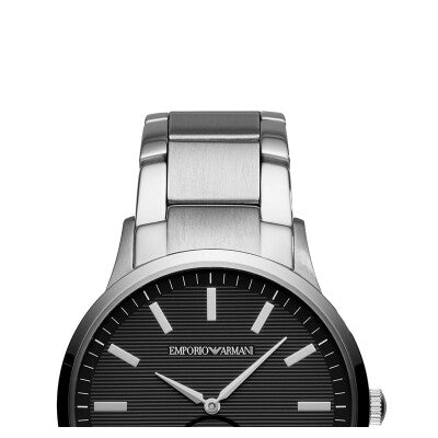 Shop Emporio Armani Renato Quartz Black Dial Silver Steel Strap Watch For Men - AR11118 in USA