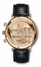 Shop IWC Portofino Chronograph Blue Dial Black Leather Strap Watch for Men - IW391035 in USA