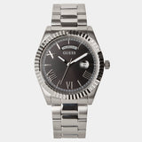 Shop Guess Connoisseur Black Dial Silver Steel Strap Watch for Men - GW0265G1 in USA