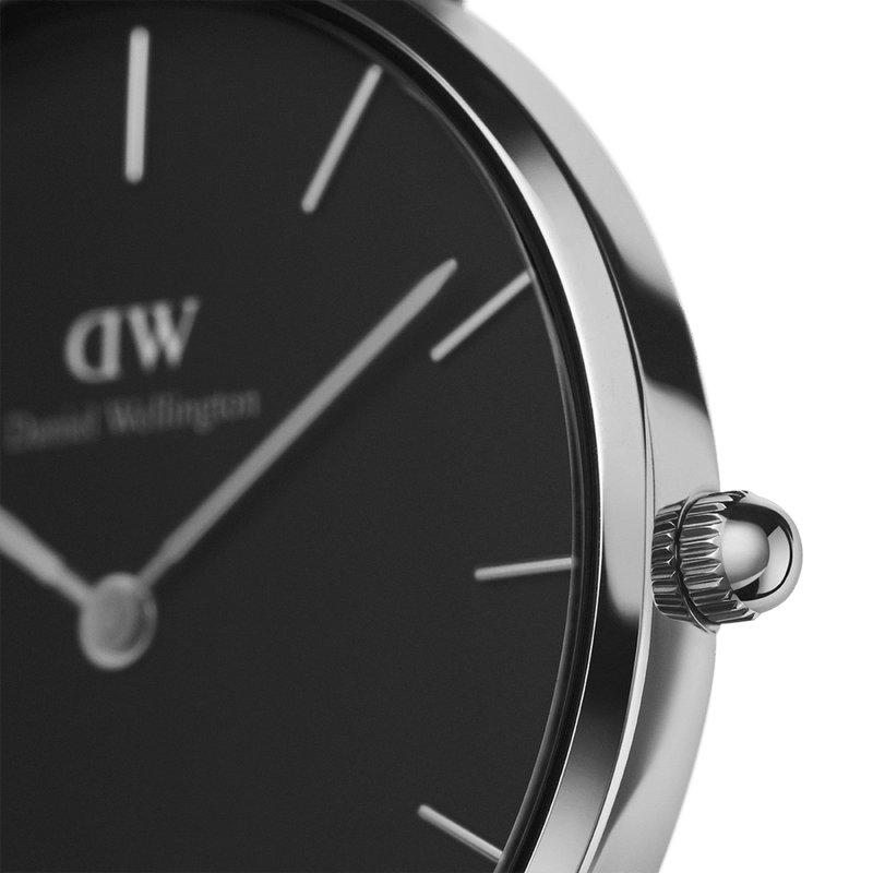 Daniel Wellington Petite Ashfield Black Dial Black Mesh Strap Watch For Women - DW00100246 Buy Now By Daniel Wellington