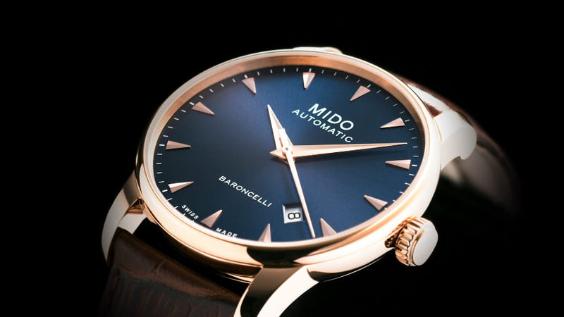 Mido Baroncelli III Automatic Blue Dial Brown Leather Strap Watch For Men - M8600.3.15.8 Buy Now By Mido