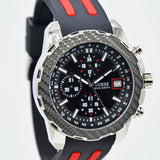 Guess Octane Chronograph Black Dial Two Tone Silicone Strap Watch For Men - W1047G1 Buy Now By Guess