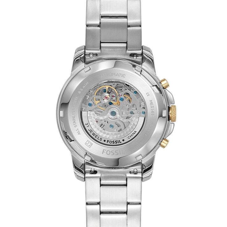 Fossil Grant Sport Automatic Skeleton Blue Dial Two Tone Steel Strap Watch for Men - ME3141 Buy Now By Fossil