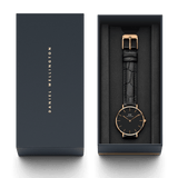 Daniel Wellington Classic Petite Reading Black Dial Black Leather Strap Watch For Women - DW00100223