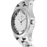 Marc Jacobs Henry Transparent Silver Dial Silver Steel Strap Watch for Women - MBM3205 Buy Now By Marc Jacobs