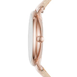Fossil Jacqueline Three Hand Mother of Pearl Dial Pink Leather Strap Watch for Women - ES4671 Buy Now By Fossil