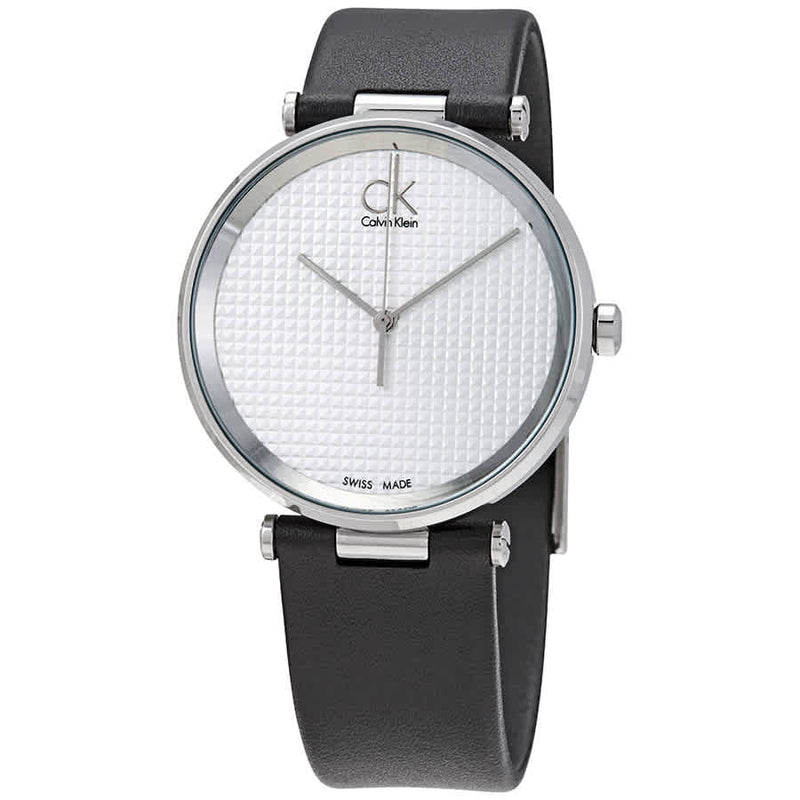 Calvin Klein Sight Silver Dial Black Leather Strap Watch for Men - K1S21120 Buy Now By Calvin Klein