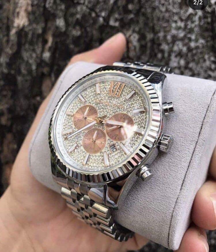 Michael Kors Lexington Chronograph Silver Dial Silver Steel Strap Watch for Men - MK8515 Buy Now By Michael Kors