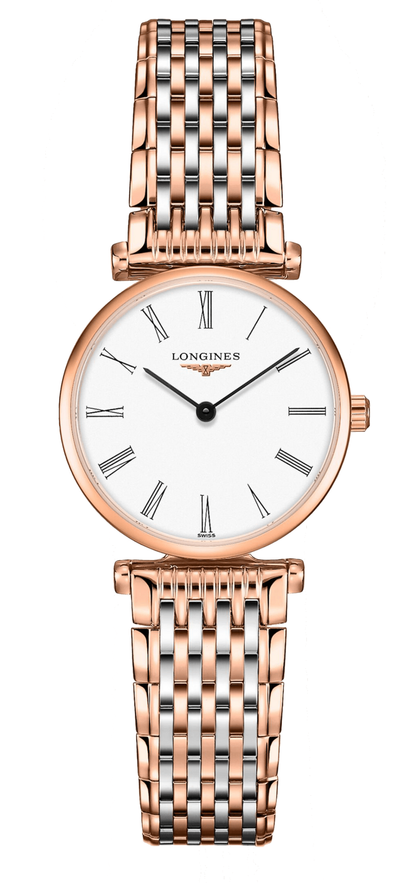 Longines La Grande Classique De Longines White Dial Two Tone Mesh Bracelet Watch for Women - L4.209.1.91.7 Buy Now By Longines