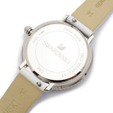 Shop Swarovski Crystal Frost Silver Dial White Leather Strap Watch for Women - 5484070 in USA