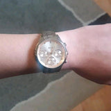 Hugo Boss Carnation Chronograph Gold Dial Gold Steel Strap Watch for Women - 1502592