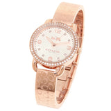 Coach Delancey White Dial Rose Gold Steel Strap Watch for Women - 14502355 Buy Now By Coach