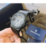 Maserati Potenza Automatic Black Dial Black Leather Strap Watch For Men - R8821108009 Buy Now By Maserati