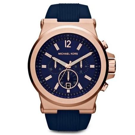 Shop Michael Kors Dylan Blue Dial Blue Rubber Strap Watch for Men - MK8295 in USA