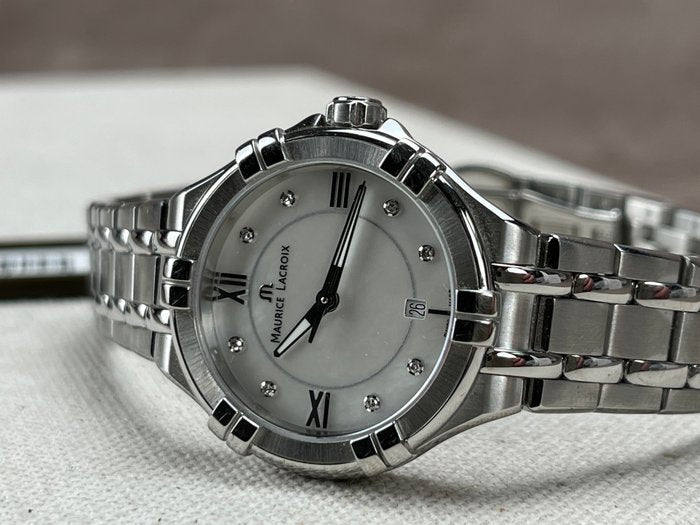 Maurice Lacroix Aikon White Mother of Pearl Dial Silver Steel Strap Watch for Women - AI1004-SS002-170-1 Buy Now By Maurice Lacroix