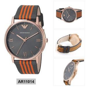 Shop Emporio Armani Kappa Quartz Grey Dial Two Tone Nylon Strap Watch For Men - AR11014 in USA