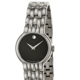 Shop Movado Veturi Quartz Black Dial Silver Steel Strap Watch for Women - 0606338 in USA