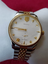 Gucci G Timeless Automatic White Dial Two Tone Steel Strap Watch for Men - YA126356 Buy Now By Gucci