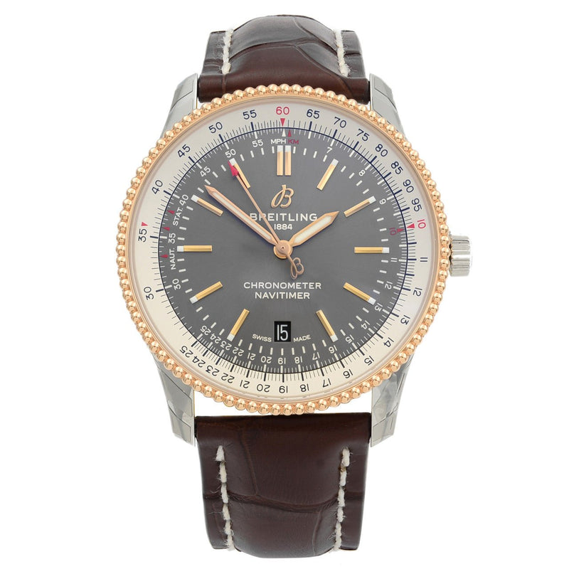 Shop Breitling Navitimer 1 Automatic 41mm Brown Dial Brown Leather Strap Mens Watch - U17326211M1P2 in USA