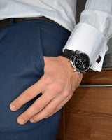 Shop Hugo Boss Champion Black Dial Black Leather Strap Watch for Men - 1513816 in USA