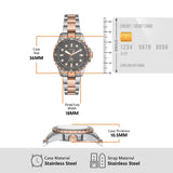 Fossil Blue Dive Three Hand Gray Dial Two Tone Steel Strap Watch For Women - ES5348 Buy Now By Fossil