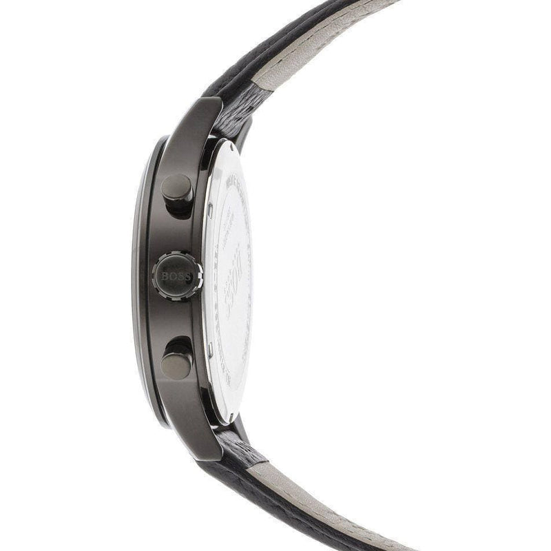 Hugo Boss Blackout Chronograph Black Dial Black Leather Strap Watch For Men - HB1512567 Buy Now By Hugo Boss