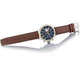 Shop Tommy Hilfiger Sport Multifunction Blue Dial Brown Leather Strap Watch for Men - 1791137 in USA