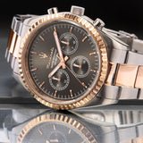 Maserati Competizione Analog Black Dial Two Tone Stainless Steel Strap Watch For Men - R8853100020 Buy Now By Maserati