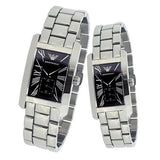 Emporio Armani Classic Black Dial Silver Stainless Steel Strap Watch For Men - AR0156 Buy Now By Emporio Armani