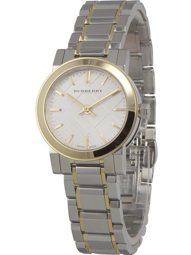 Shop Burberry The City Silver Dial Two Tone Steel Strap Watch for Women - BU9217 in USA