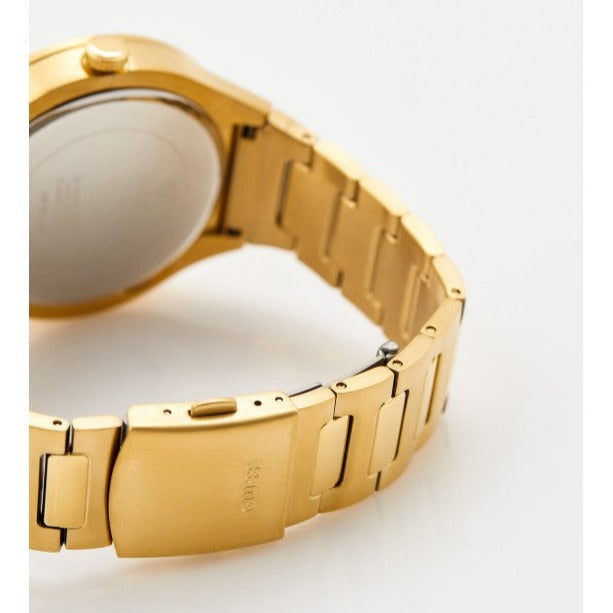 Shop Guess Scope Gold Dial Gold Steel Strap Watch for Men - GW0454G2 in USA