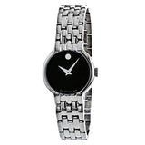 Shop Movado Veturi Quartz Black Dial Silver Steel Strap Watch for Women - 0606338 in USA