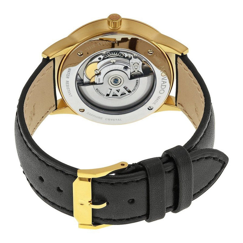 Movado 1881 Automatic Black Dial Black Leather Strap Watch For Men - 606875 Buy Now By Movado