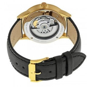 Movado 1881 Automatic Black Dial Black Leather Strap Watch For Men - 606875 Buy Now By Movado