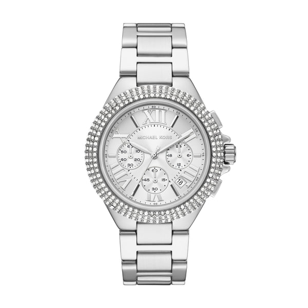 Shop Michael Kors Camille Crystals Quartz Silver Dial Silver Steel Strap Watch for Women - MK6993 in USA
