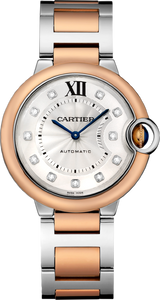 Cartier Ballon Blue De Cartier Diamonds Silver Dial Two Tone Steel Strap Watch for Women - W3BB0013