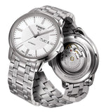 Tissot Automatics III Day Date White Dial Silver Steel Strap Watch For Men - T065.430.11.031.00