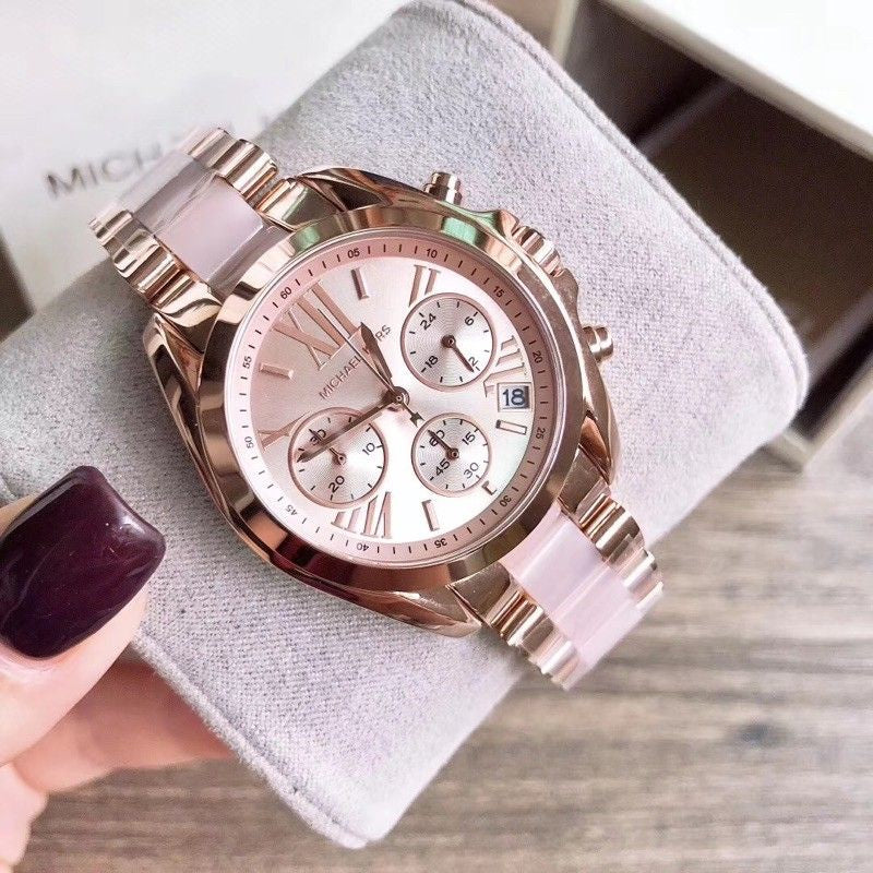 Michael Kors Bradshaw Rose Gold Dial Two Tone Steel Strap Watch for Women - MK6066 Buy Now By Michael Kors