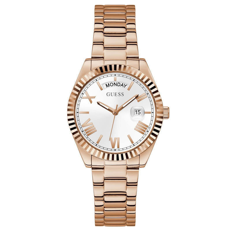 Guess Luna White Dial Rose Gold Steel Strap Watch for Women - GW0308L3 Buy Now By Guess