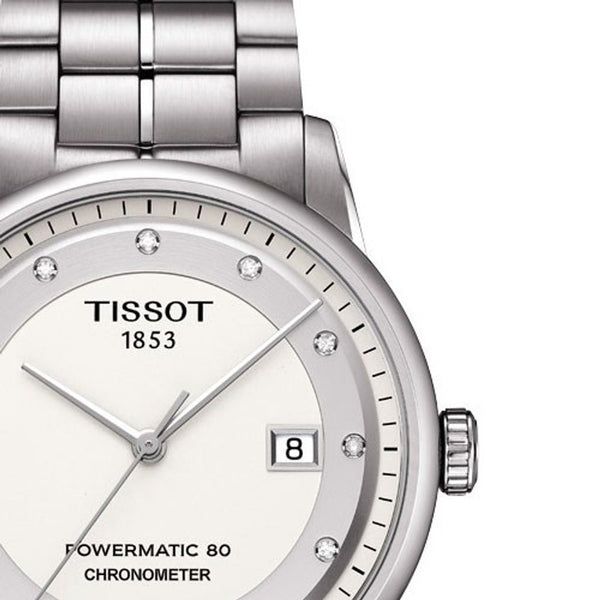 Shop Tissot T Classic Luxury Powermatic 80 White Dial Silver Steel Strap Watch For Men - T086.408.11.016.00 in USA